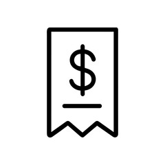 Receipt with dollar symbol icon. Icon Symbol Illustration