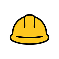 Safety yellow hard hat illustration. Icon Symbol Illustration