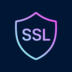 Secure data shield logo with gradient. Icon Symbol Illustration