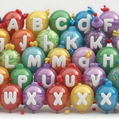 Fototapeta premium Whimsical Alphabet Balloons: A Colorful and Playful Display of Letters