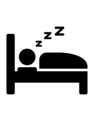 Sweet Dreams  Restful Sleep Icon,  Person Sleeping in Bed Illustration