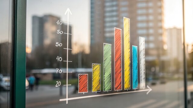 Economy - Bar Chart Draw on Glass with blank section