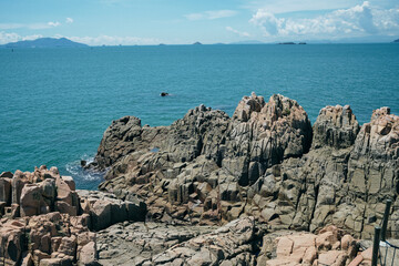Rocks with sea on the background