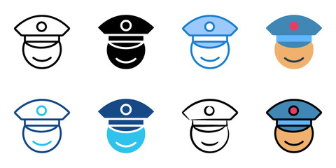 Police icon set multiple style collection 
