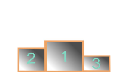 Vector Illustration of a Champion's Podium, with 1st, 2nd, and 3rd Place, Award Stage with Grey Background