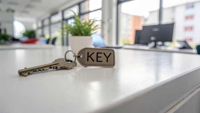 Real Estate - Key on white counter top