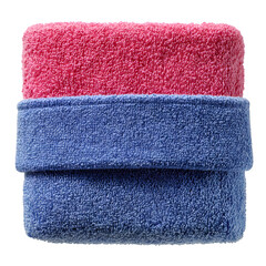 Towel and sweatband set, gym use, isolated on transparent background