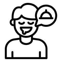 hungry emotion outline icon man avatar craving