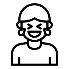 laughing happy outline icon man avatar emotion