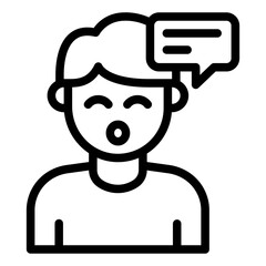 talking voice outline icon man avatar speech