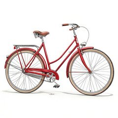 red bicycle on white background