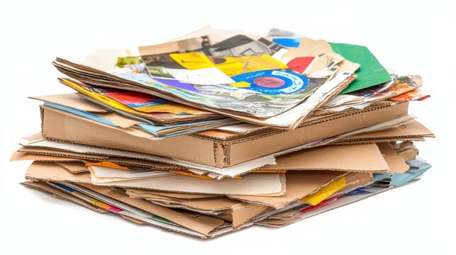 Colorful stack of assorted art papers and magazines.