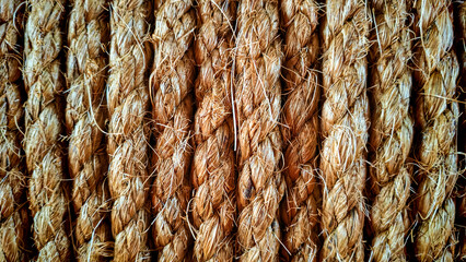 Braided Jute Rope Texture Close-up
