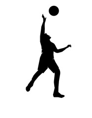 Dynamic Silhouette of a Basketball Player in Action  Leaping for the Shot