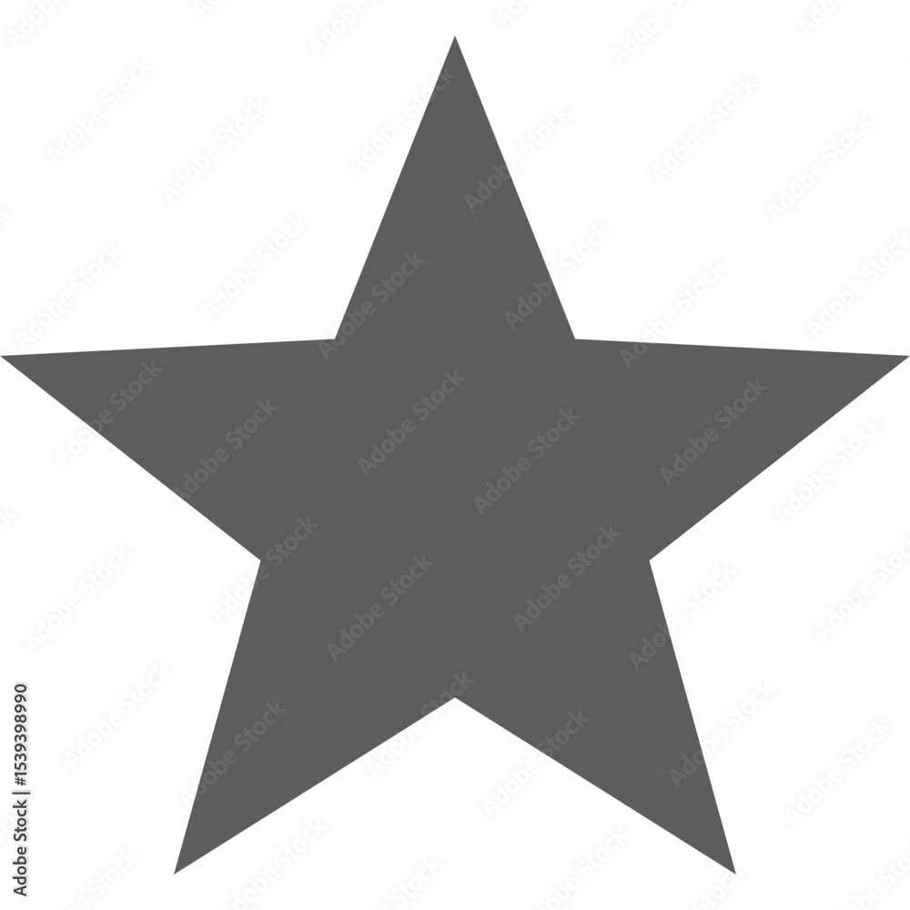Aufkleber a simple five pointed star in gray color with a white background and sharp edges and symmetrical des