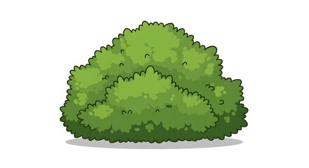 Lush Green Bush Illustration Perfect for Landscaping Designs and Garden Projects