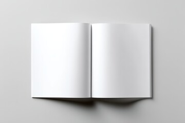 Top View of Blank A4 Magazine Mockup Opened Flat on Clean White Background for Creative Design