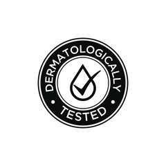 Dermatologically Tested Black Signs Vector Icons