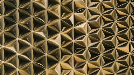 Golden triangular pyramid geometric pattern creates elegant visual texture