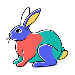 Rabbit colorful animal wild