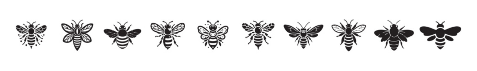 honey bee simple thin line icon, Bee icon, honey bee silhouette on white background, vector illustration eps 10.