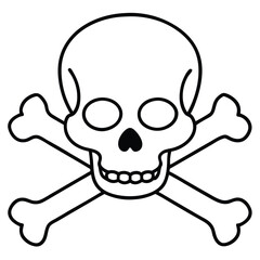 Crossing bones skull vector logo