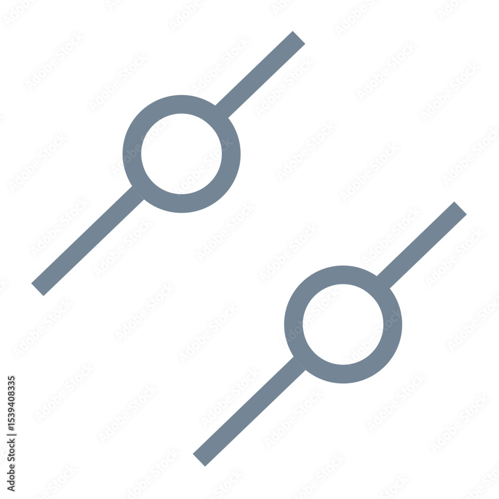 Poster two abstract gray shapes consisting of circles intersected by diagonal lines on a white background s
