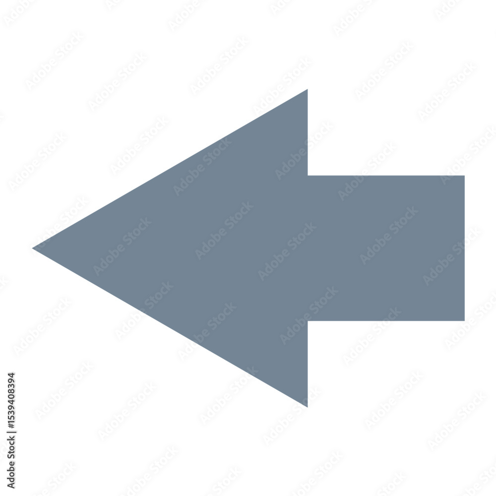 Aufkleber a simple gray arrow pointing to the left direction with a triangular head and rectangular body shape