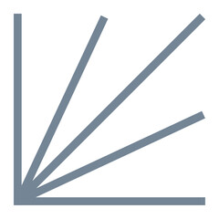 Grey lines radiating from a corner forming a partial square with three diagonal lines extending out