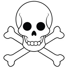 Crossing bones skull vector logo