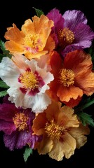 Vibrant Flower Bouquet  Colorful Blooms  Floral Arrangement  Closeup  Dew Drops  Text Spac