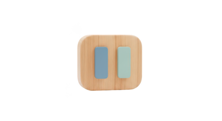 Beige wooden pause play icon