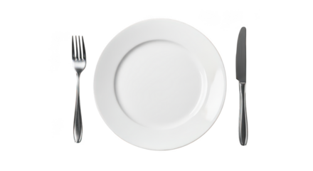 Empty plate and cutlery