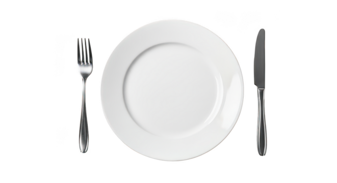 Empty plate and cutlery