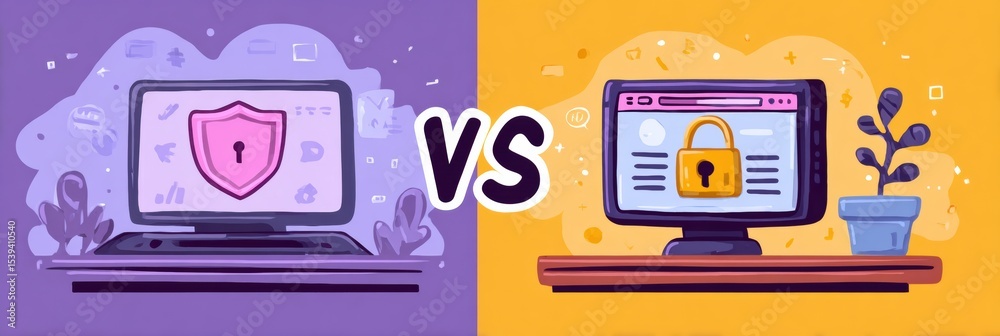 Poster Comparison of Secure and Insecure Websites Highlighting Differences in Safety Features and User Trust