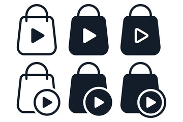 Live shopping videos icon. Illustration vector