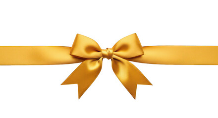 Gold ribbon bow isolated on black