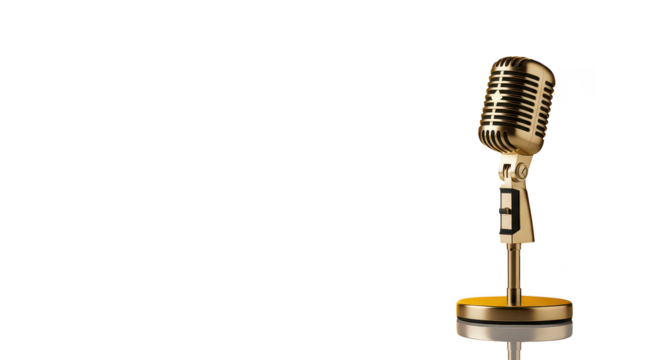 Gold vintage microphone