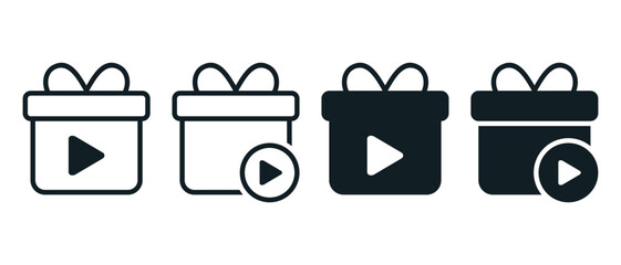 Video gift icon. Illustration vector