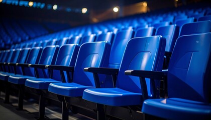 Naklejka premium Empty Blue Stadium Seats.