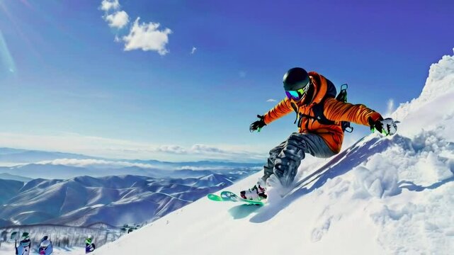 snowboarder on the slope