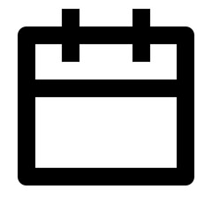 Fototapeta premium Illustration of a simple black calendar icon with rounded corners and a clear white background design style