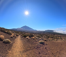 Tenerife panorama landscape,beautiful nature view mountains from hiking trips on Tenerife island, Canary Islands Spain