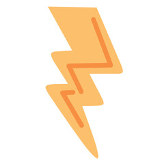 Bold orange lightning bolt icon in abstract shape. Strong and dramatic for electrical energy, storm alerts, flash icons, high voltage warnings, or dynamic weather and tech visuals.