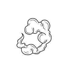 hand drawn comic explosion smoke cloud icon