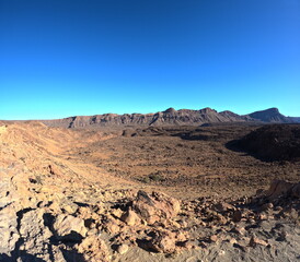 Tenerife panorama landscape,beautiful nature view mountains from hiking trips on Tenerife island, Canary Islands Spain