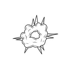 hand drawn comic explosion smoke cloud icon
