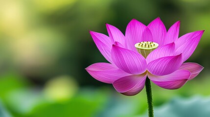 Obraz premium Pink Lotus Flower with Water Droplets Close Up