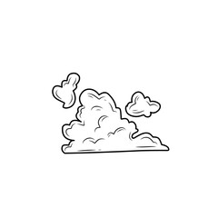 hand drawn comic explosion smoke cloud icon