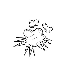 hand drawn comic explosion smoke cloud icon